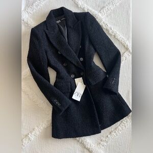 Zara Women's Black Textured Blazer
